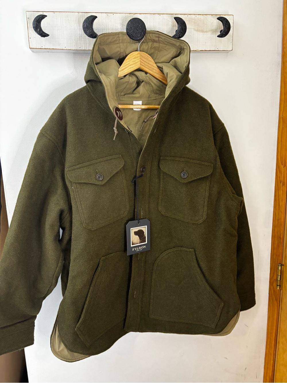 Filson Snohomish Reversible McKinley Green New Wool Military-Style Field Jacket - Picture 9 of 13
